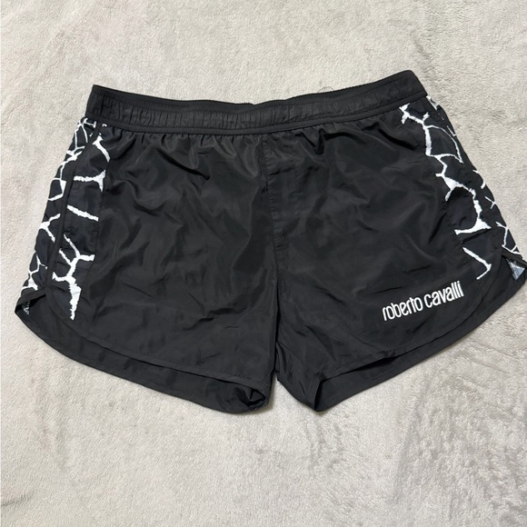 Roberto Cavalli Black and White swim shorts new